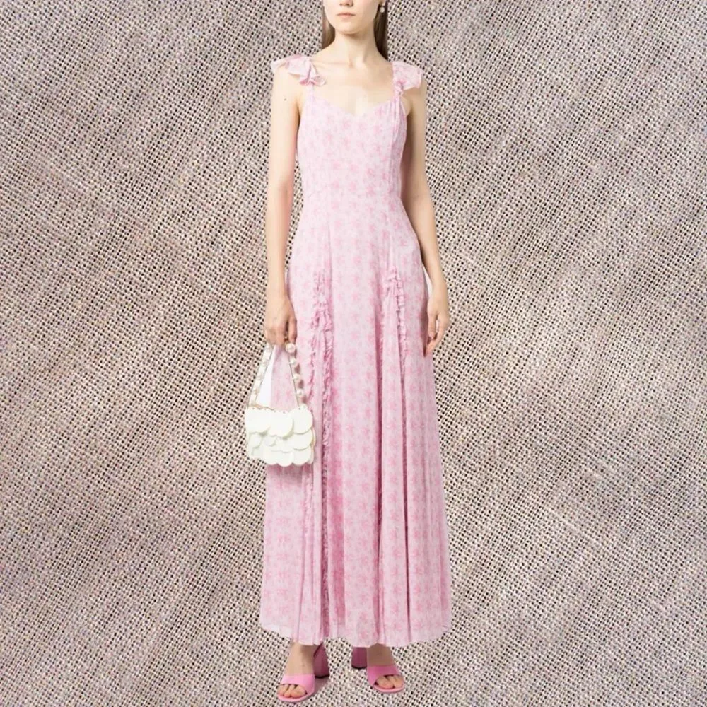 LoveShackFancy Tulonne Rose-Print Dress - Picture 8 of 12